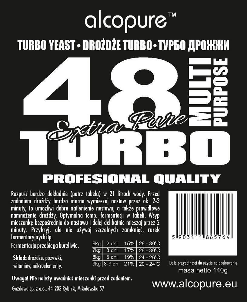 Drożdże Turbo - 48 Pure