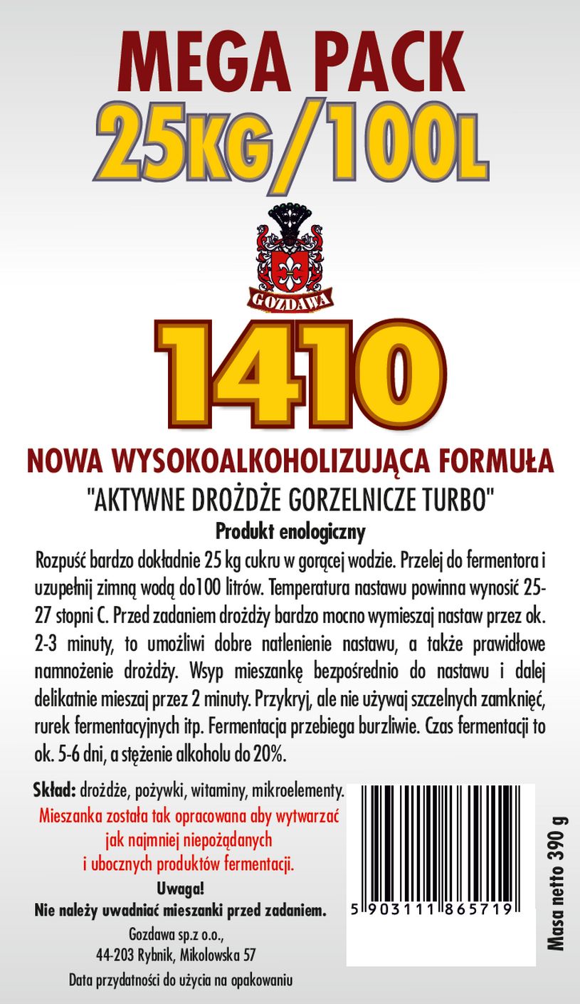 Drożdże Turbo - Megapack 1410